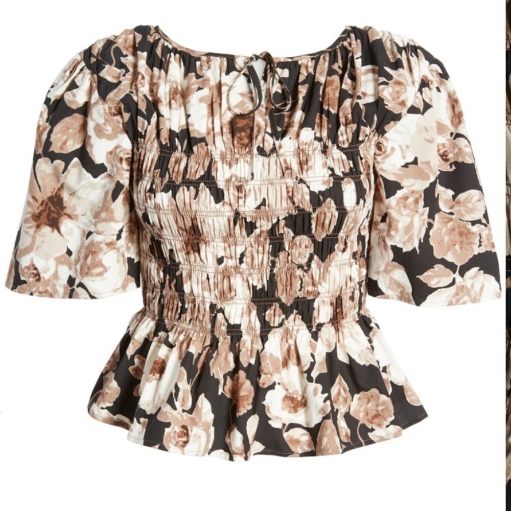 Rails Rosie Floral Smocked Peplum Top